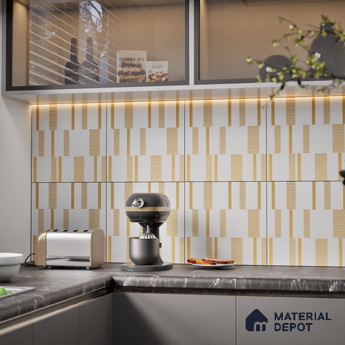 Highlighter Tiles  Tile TL 07251 Plana 8011 GLM (Gold) 1 ft x 1 ft Ceramic Matte Finish - 9 mm  | 2 mm Spacer is Mandatory